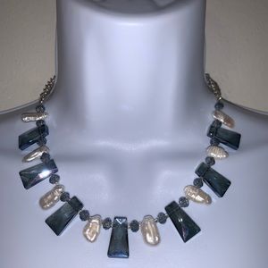 Howard’s Blue Stone and Pearl Accent Necklace NWT